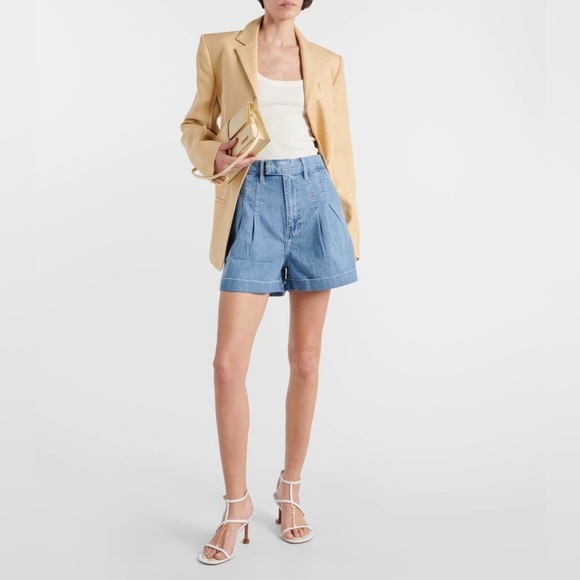 FRAME DENIM Pleated Wide Cuffed Shorts Size 2 NWT - Picture 1 of 9